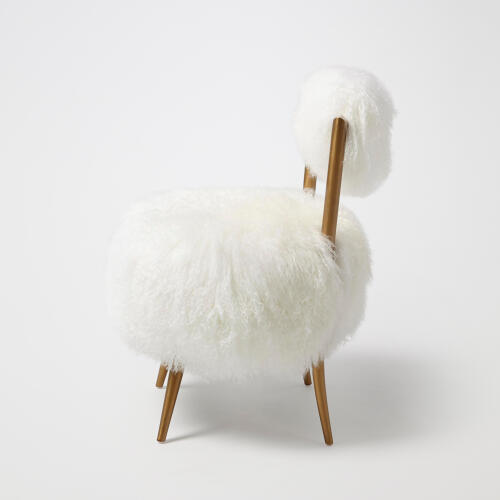 Hailey Chair-Mongolian Lamb-White