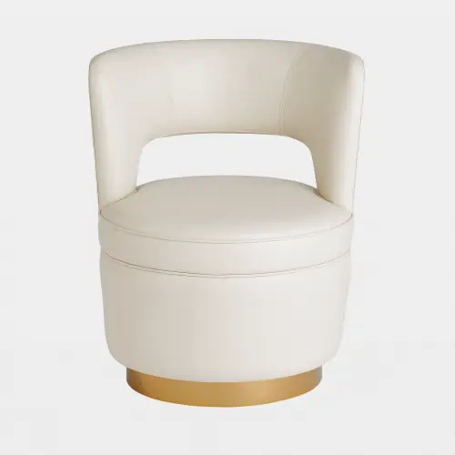 Stella Swivel Chair-Milk Leather