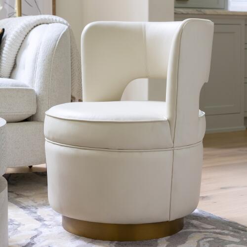 Stella Swivel Chair-Muslin