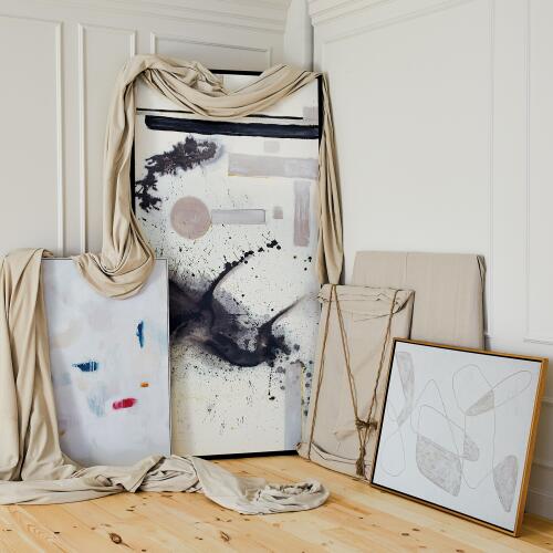 Scratch Loops Framed Art-Indigo