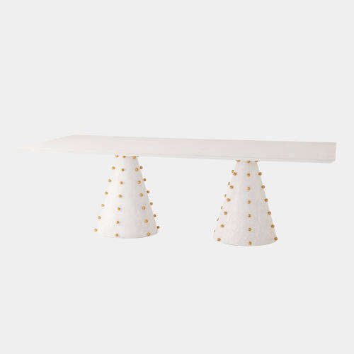 Spheres Rectangular Dining Table-White