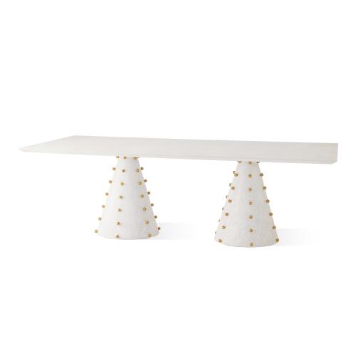 spheres rectangle dining table-white
