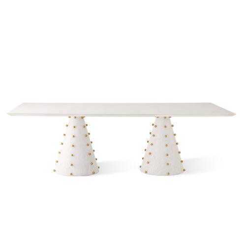 Spheres Rectangle Dining Table-White