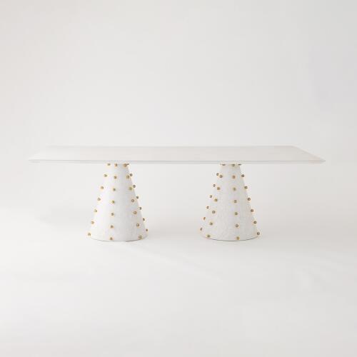 Spheres Rectangle Dining Table-White
