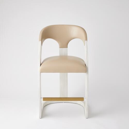 Delia Counter Stool-White Burl-Muslin