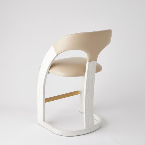 Delia Counter Stool-White Burl-Muslin