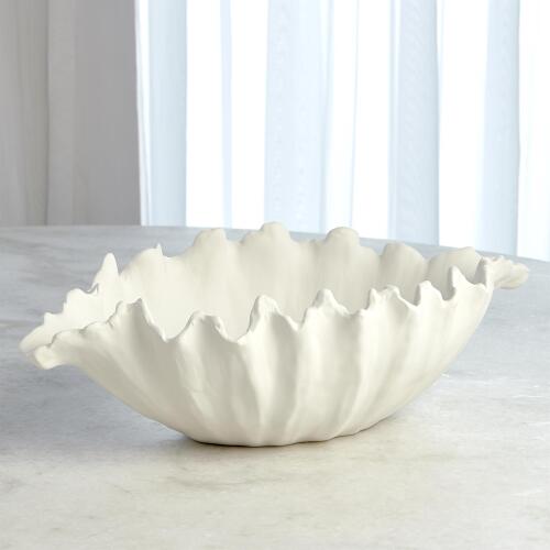 Organic Wave Oval Bowl-White