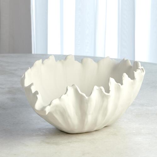 Organic Wave Oval Bowl-White