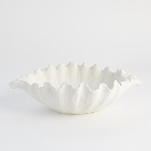 Organic Wave Tall Bowl -White