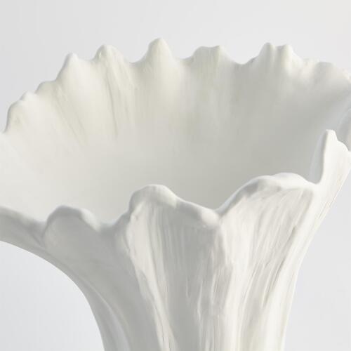 Organic Wave Tall Bowl -White