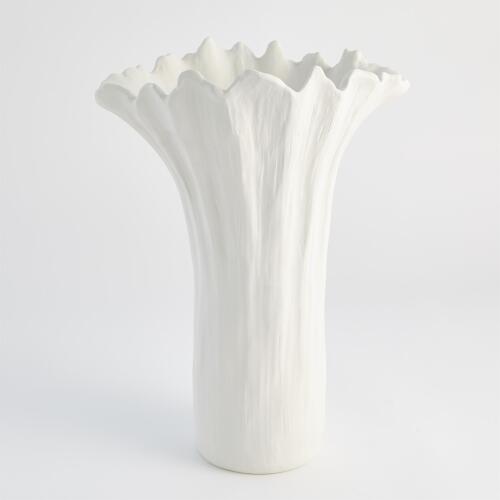 Organic Wave Tall Bowl -White
