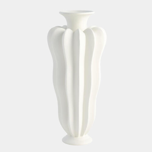 Spicchi Line Vase-Matte White