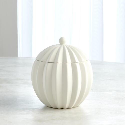 Spicchi Line Bowl w/Lid-Matte White