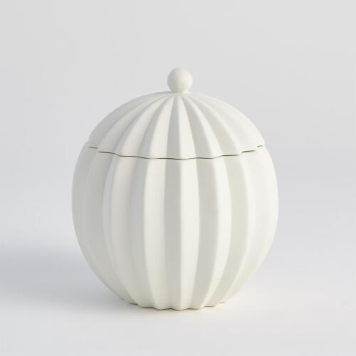 Spicchi Line Bowl w/Lid-Matte White