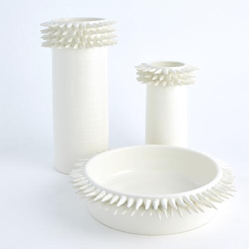 spike vase-white
