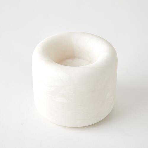 Alabaster Ring Bowl-White-Squat