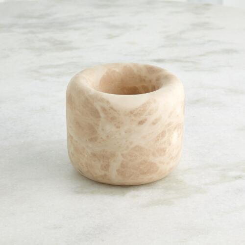 Alabaster Ring Bowl-Sand-Tall
