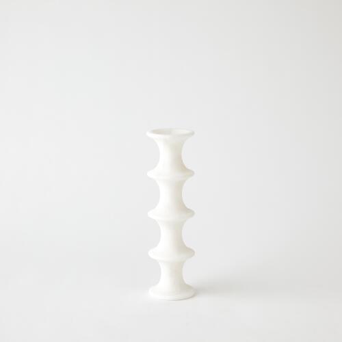 Ridge Alabaster Candlestick-White