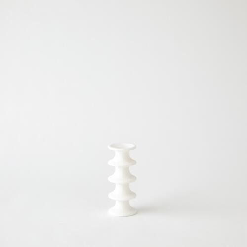 Ridge Alabaster Candlestick-White