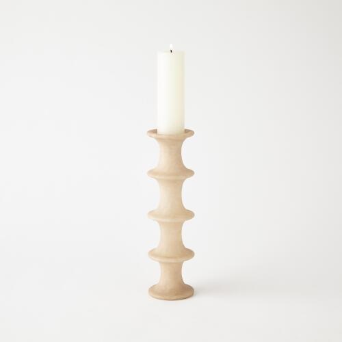Ridge Alabaster Candlestick-Sand