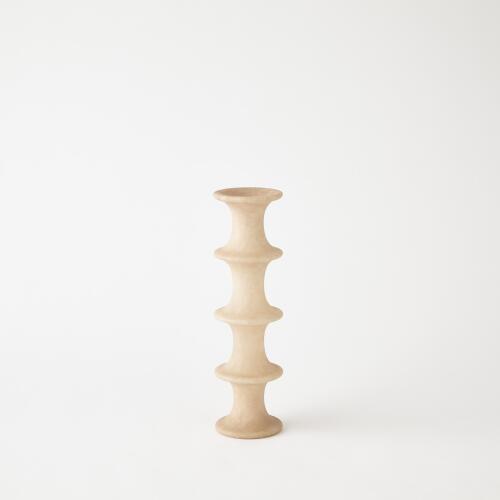 Ridge Alabaster Candlestick-Sand