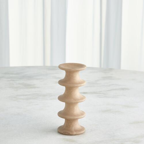 Ridge Alabaster Candlestick-Sand