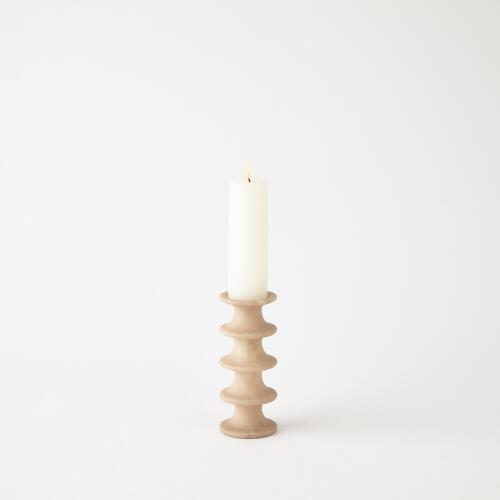 Ridge Alabaster Candlestick-Sand