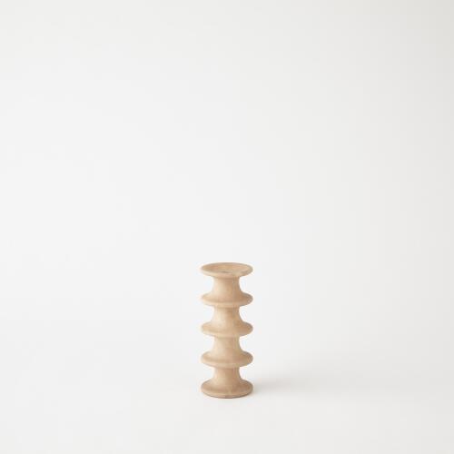 Ridge Alabaster Candlestick-Sand