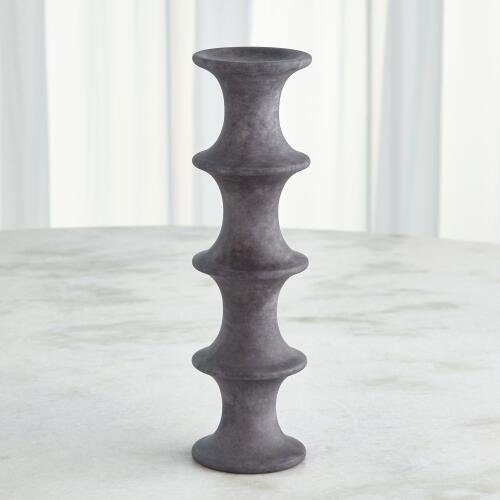Ridge Alabaster Candlestick-Grey