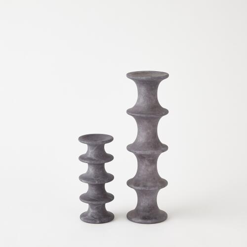 Ridge Alabaster Candlestick-Grey
