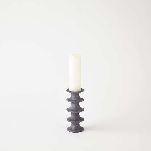 Ridge Alabaster Candlestick-Grey