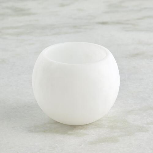 Alabaster Ball Bowl-White