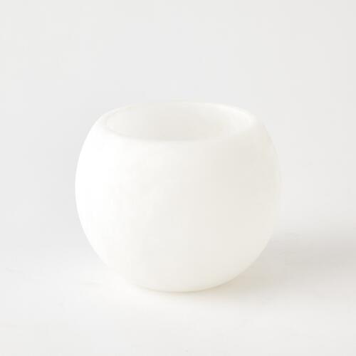 alabaster ball bowl-white