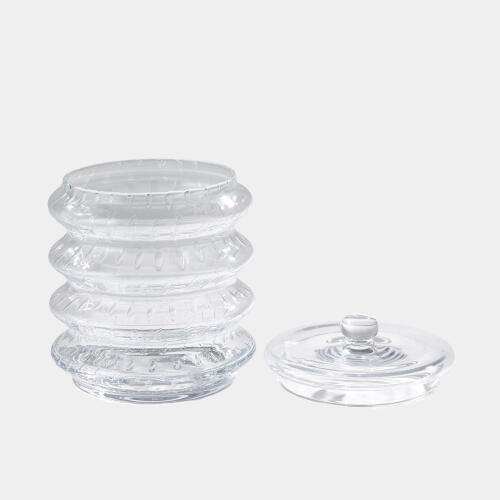 Wave Canister-Clear Seeded