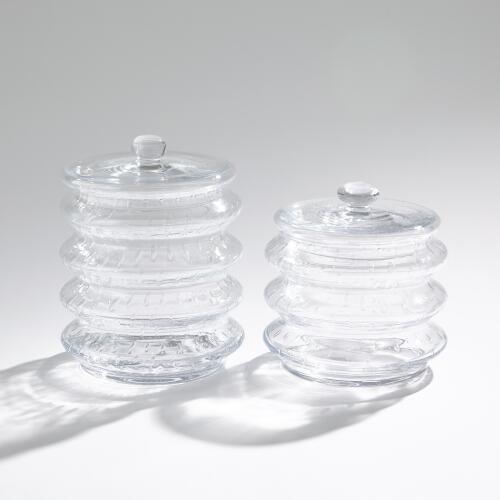 Wave Canister-Clear Seeded