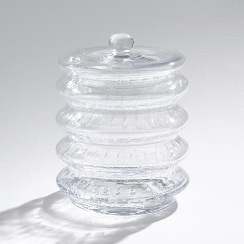 Wave Canister-Clear Seeded
