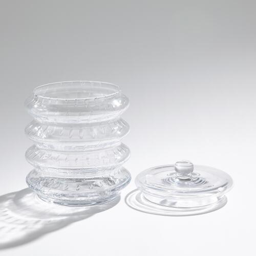 Wave Canister-Clear Seeded