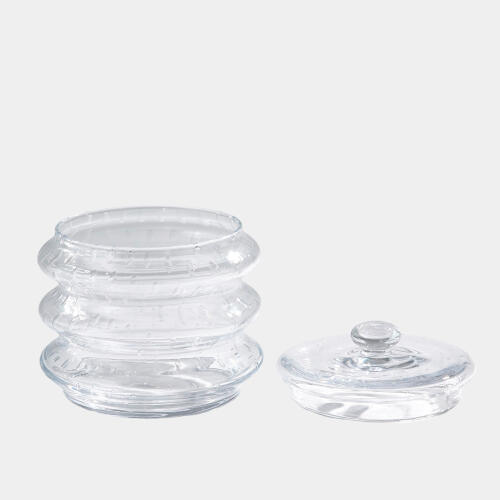 Wave Canister-Clear Seeded