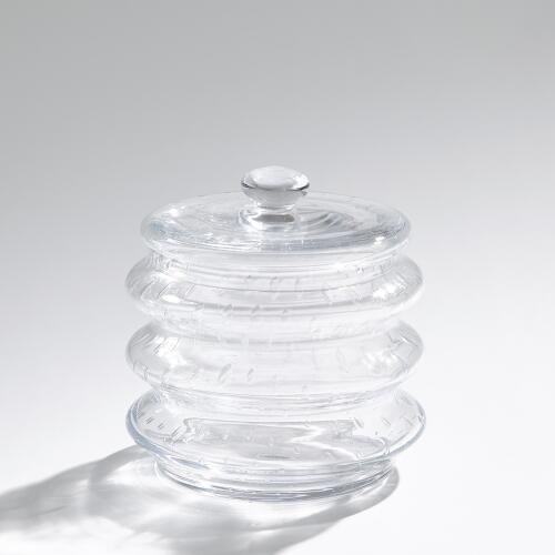 Wave Canister-Clear Seeded