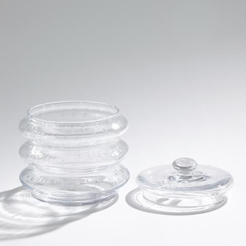 Wave Canister-Clear Seeded