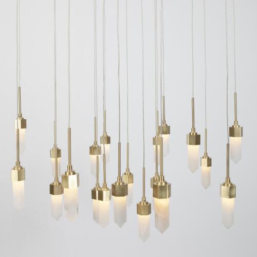 Leo Chandelier-20 Drop Round-Satin Brass