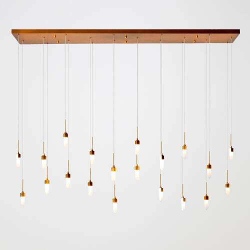 leo chandelier-20 drop rectangle-satin brass