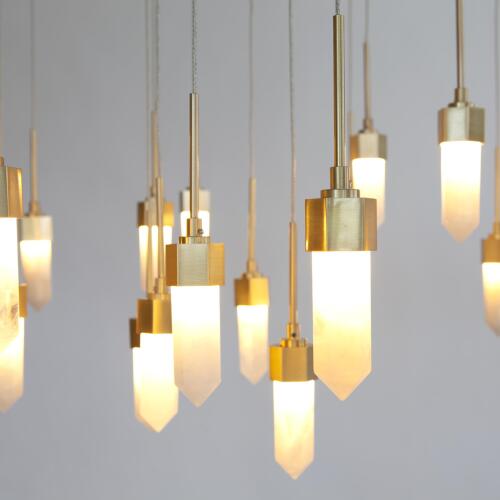 Leo Chandelier-20 Drop Round-Satin Brass