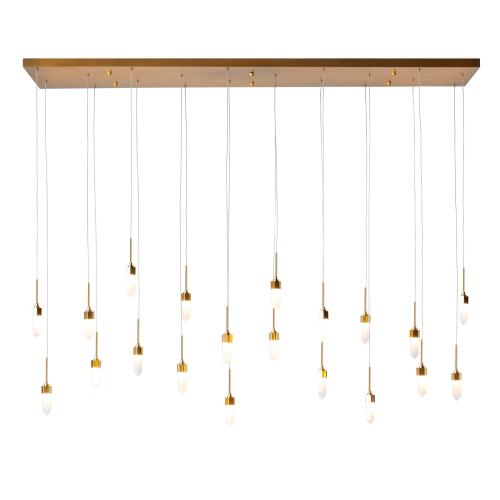 Leo Chandelier-20 Drop Rectangle-Satin Brass