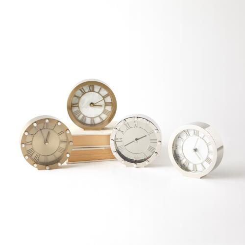 Mother of Pearl Clock-Brass