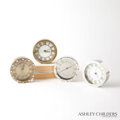 Mother of Pearl Clock-Brass