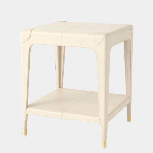 Tiburtina End Table-Mist Leather