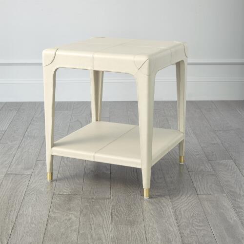 Tiburtina End Table-Mist Leather