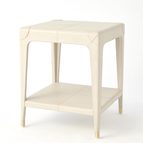 Tiburtina End Table-Mist Leather