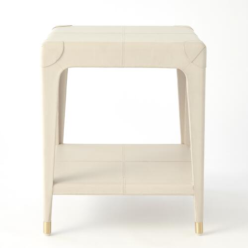 Tiburtina End Table-Mist Leather
